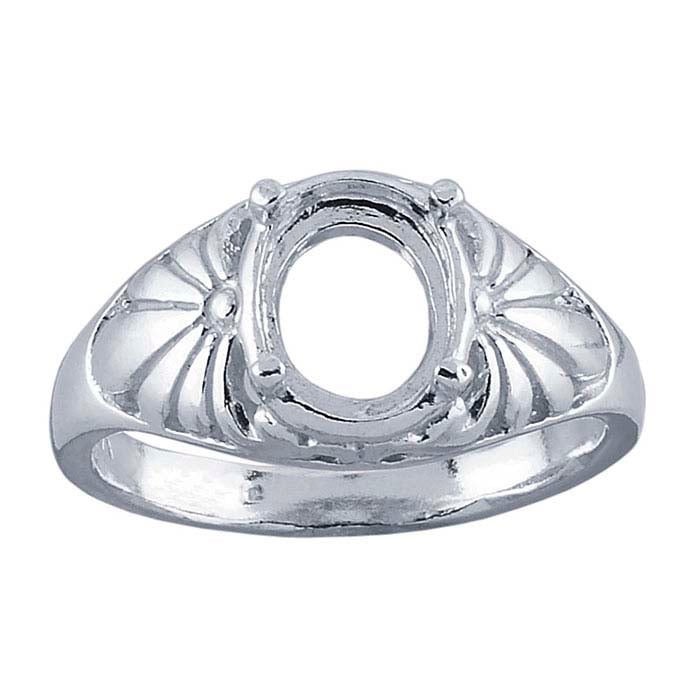 Sterling Silver 8 x 6mm Oval Ring Mounting