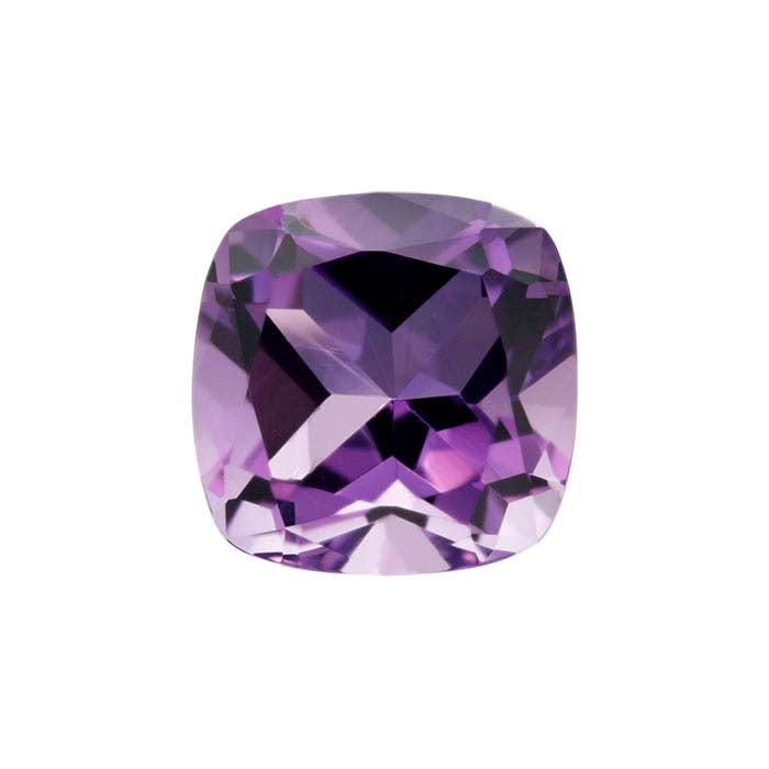 Amethyst Cushion Faceted Gemstone, AA-Grade