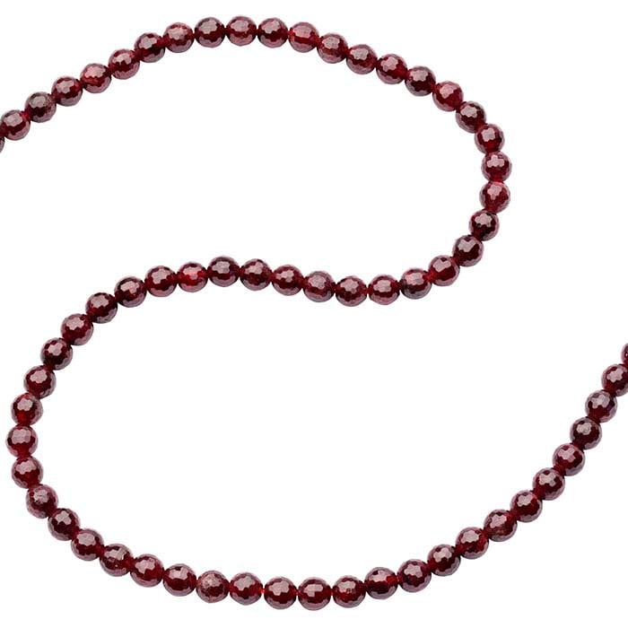 Garnet 6mm Faceted Round Bead Strand