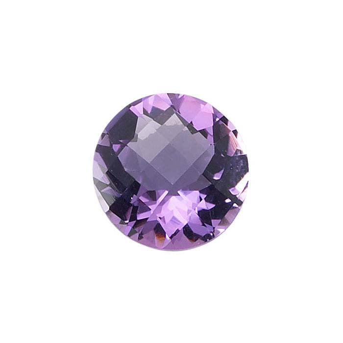 Amethyst Round Checkerboard Faceted Stone, AA-Grade