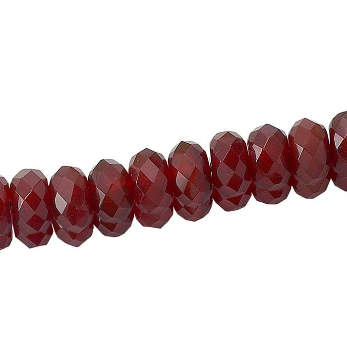 Carnelian 8 x Faceted Button Bead Strand