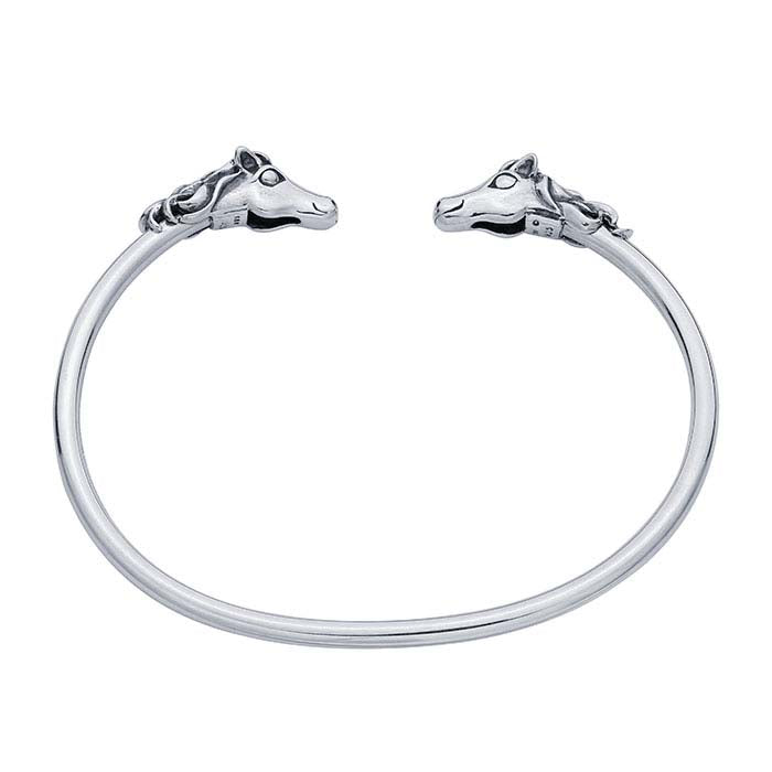 Sterling Silver Flex Tube Bracelet with Horses