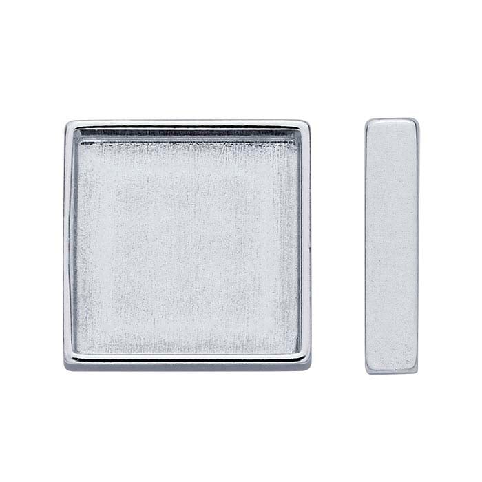 Sterling Silver Square Bezel Cup Setting