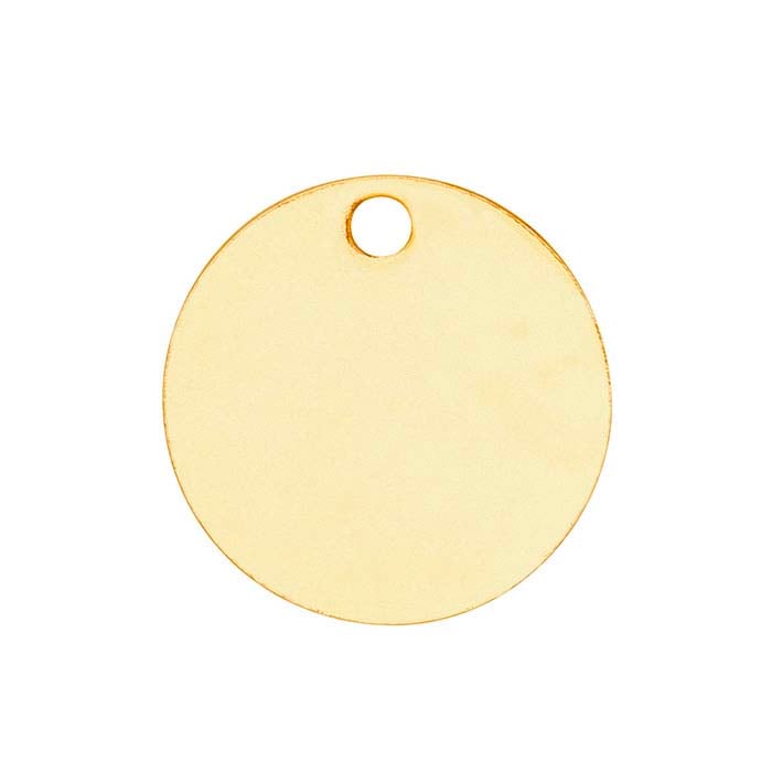 14K Yellow Gold Round Tag, Dead-Soft