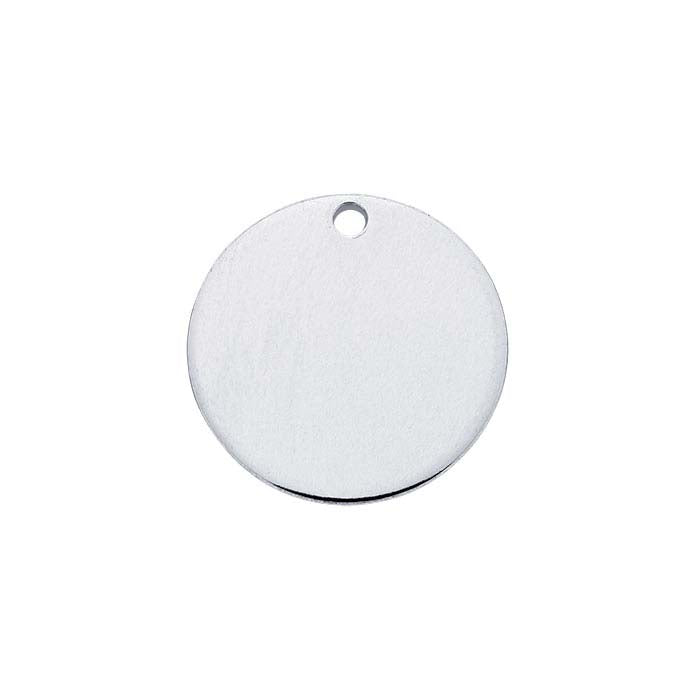 Sterling Silver Round Tag, 0.81mm