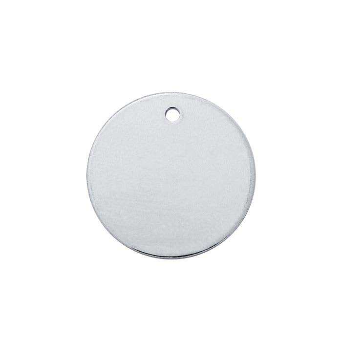 Sterling Silver Round Tag, 0.64mm, Soft