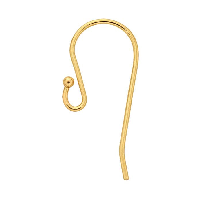 14K Yellow Gold Ear Wire with Loop and Ball End