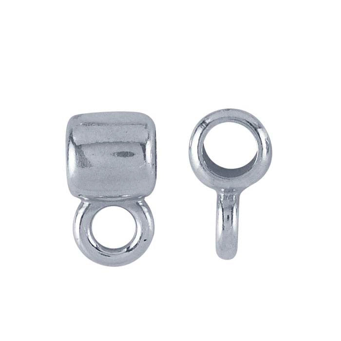 Sterling Silver Tube Pendant Bail with Ring