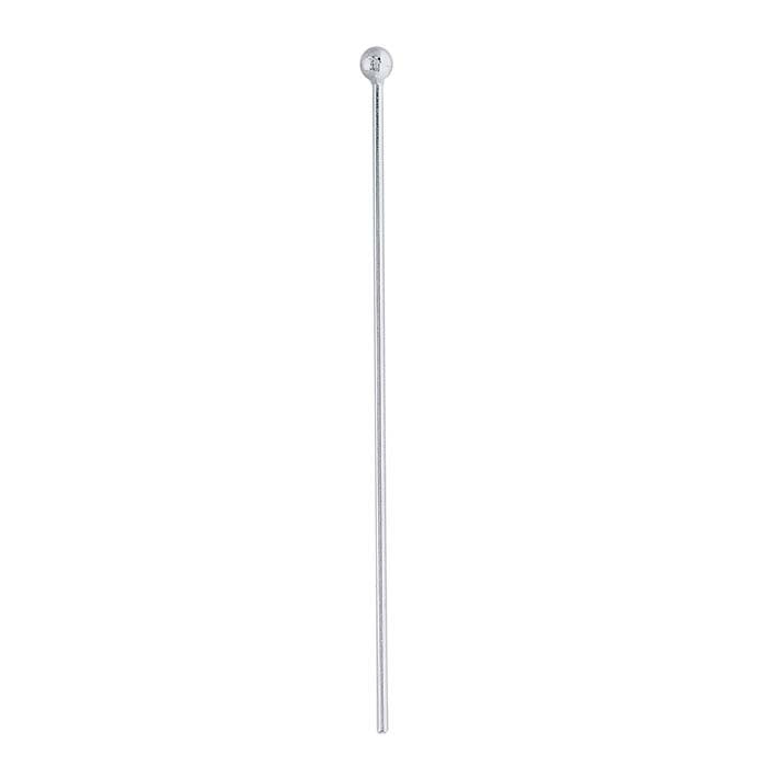Sterling Silver Ball Head Pin, 0.72mm, 1/2-Hard