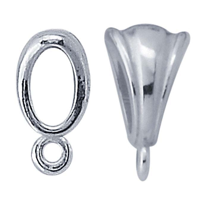 Argentium® Silver Fancy Pendant Bails with Perpendicular Ring