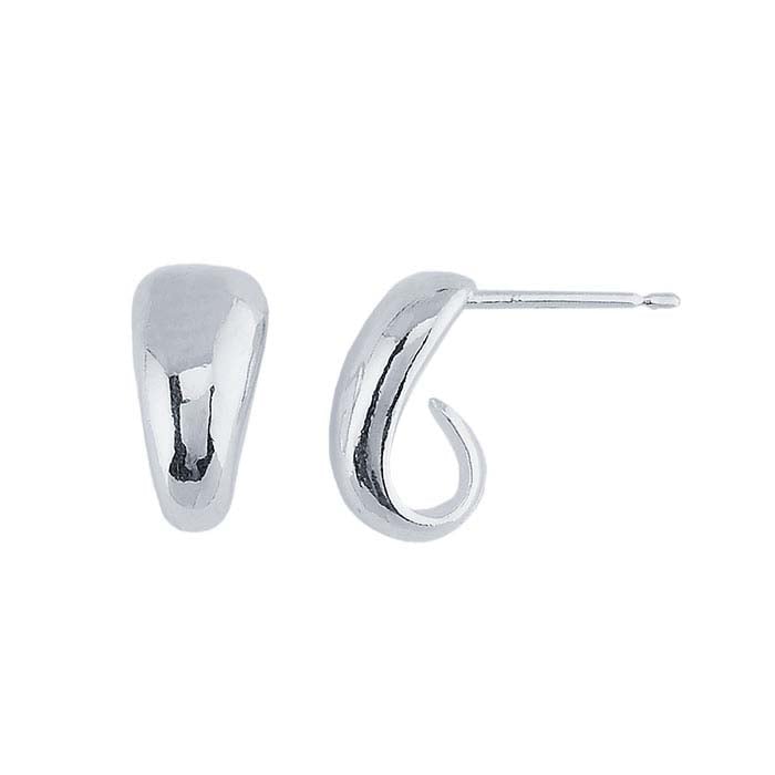 Argentium® Silver Domed Tapered Post Earring with Loop