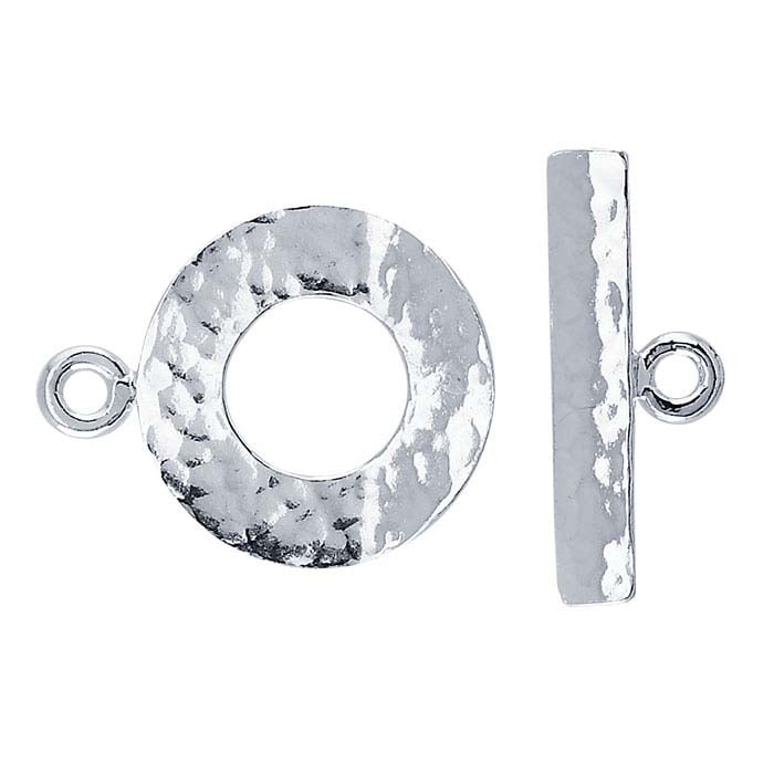 Argentium® Silver Hammered Toggle Clasp