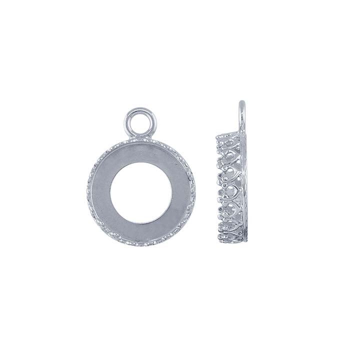 Argentium® Silver Round Gallery Wire Bezel Cup Component Mounting