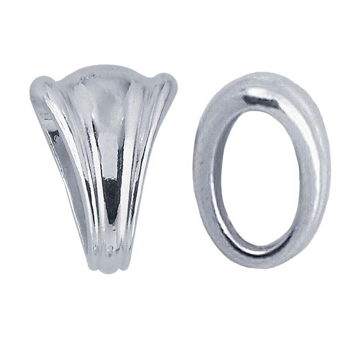 Sterling Silver Fluted Solder-On Bail