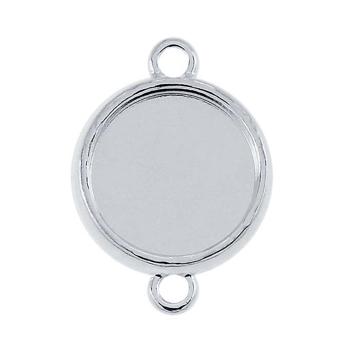 Sterling Silver Round Double-Sided Link Component Mounting