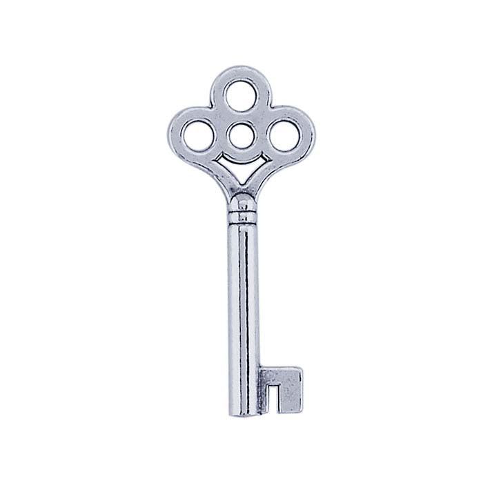 Sterling Silver Scrolled Key Charm