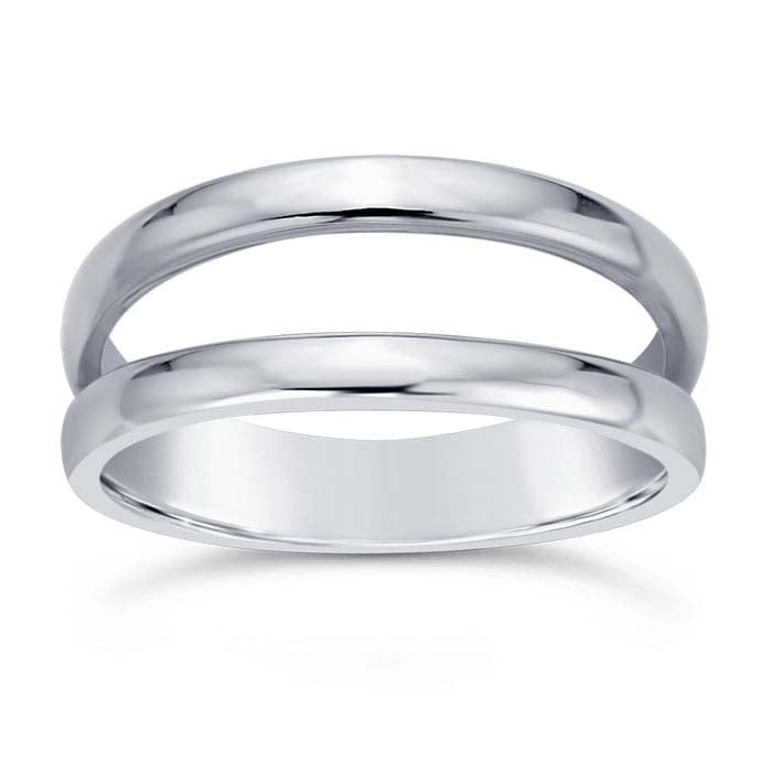 Sterling Silver Rounded Double Split Ring Shank