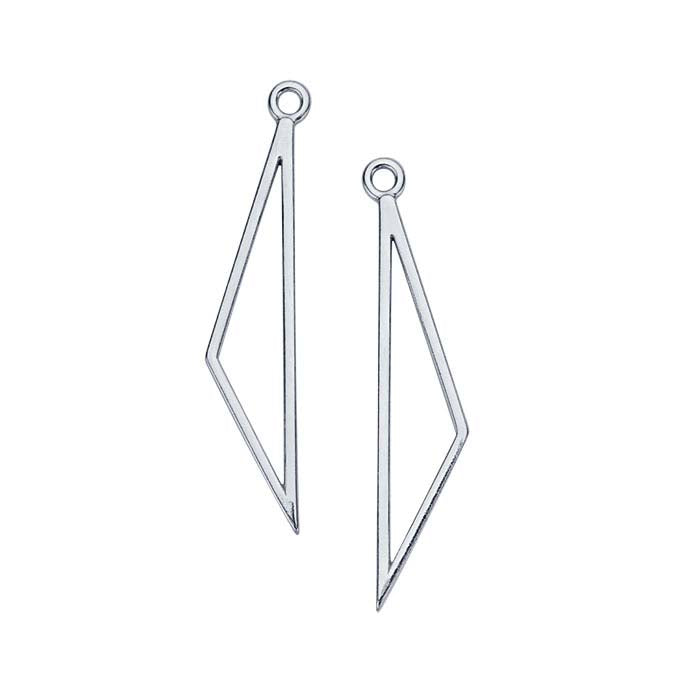Sterling Silver Triangle Components, Facing Pair