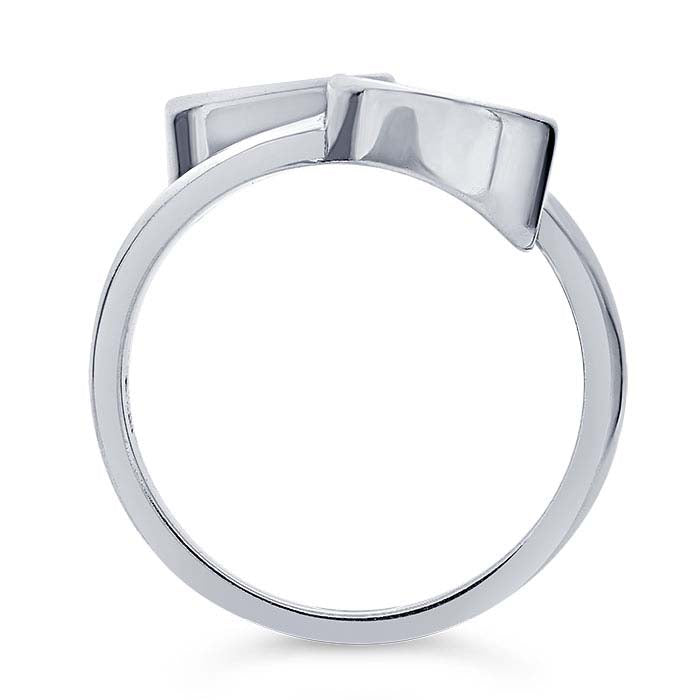 Sterling Silver Bypass x Oval Cabochon Ring Mounting