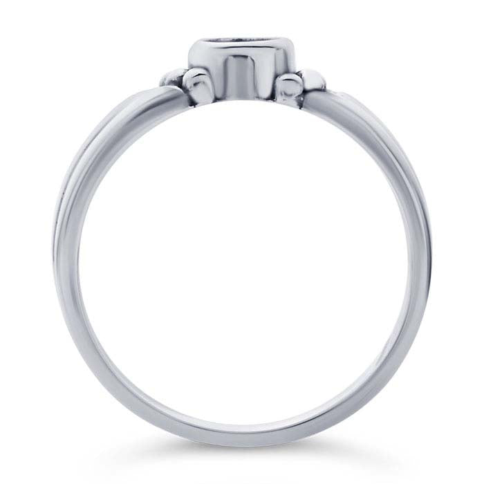 Sterling Silver Triple-Wire x Oval Cabochon Ring Mounting