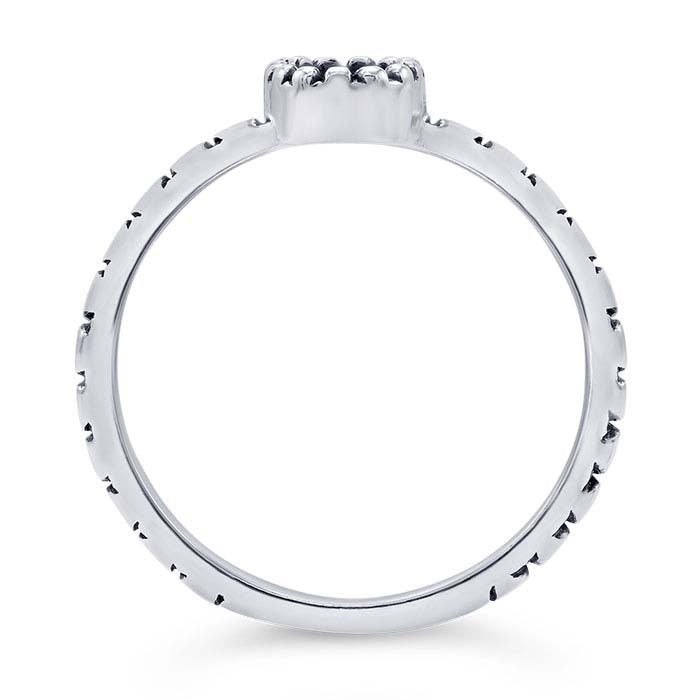 스털링 실버 비드 엣지 7 x 5mm 타원형 카보숑 반지 마운팅