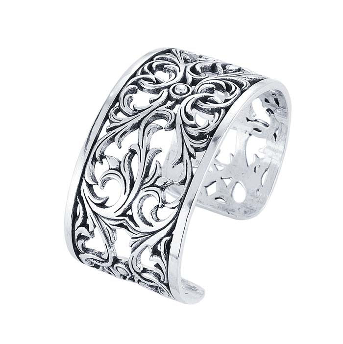 Sterling Silver Guinevere Filigree Cuff Bracelet