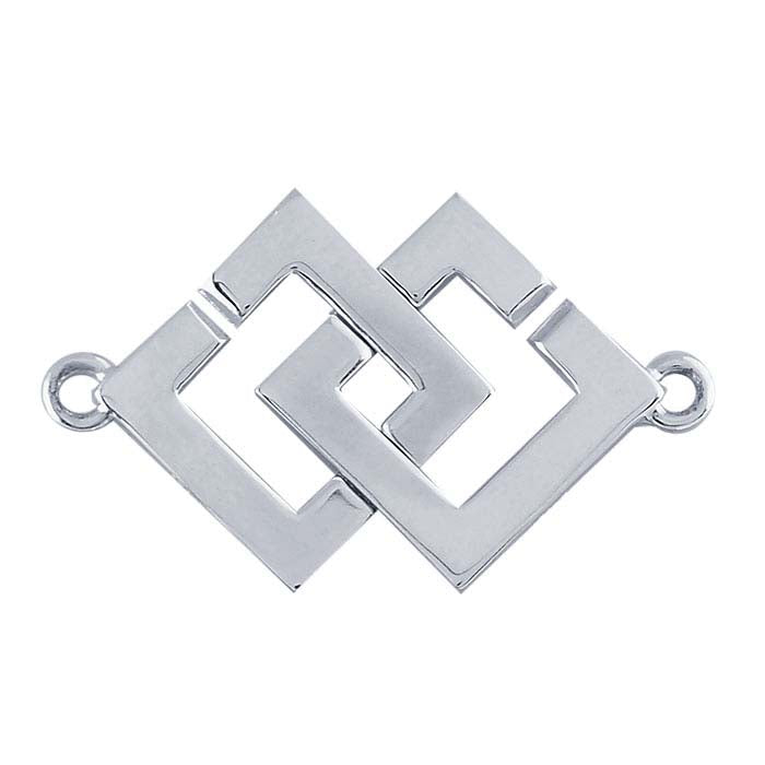 Sterling Silver Interlocking Square Hook & Eye Clasp