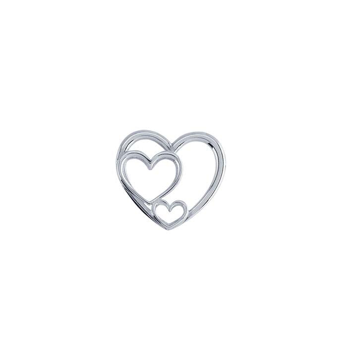 Sterling Silver Triple-Hearts Pendant