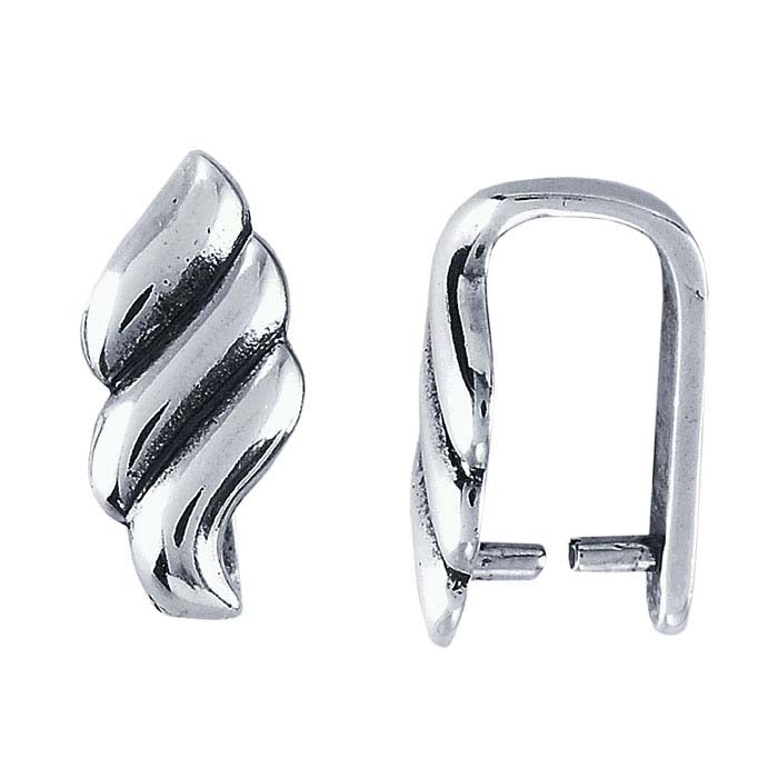 Sterling Silver Wavy Pinch Pendant Bail
