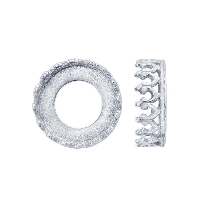 Sterling Silver Round Gallery Wire Bezel Cup Setting