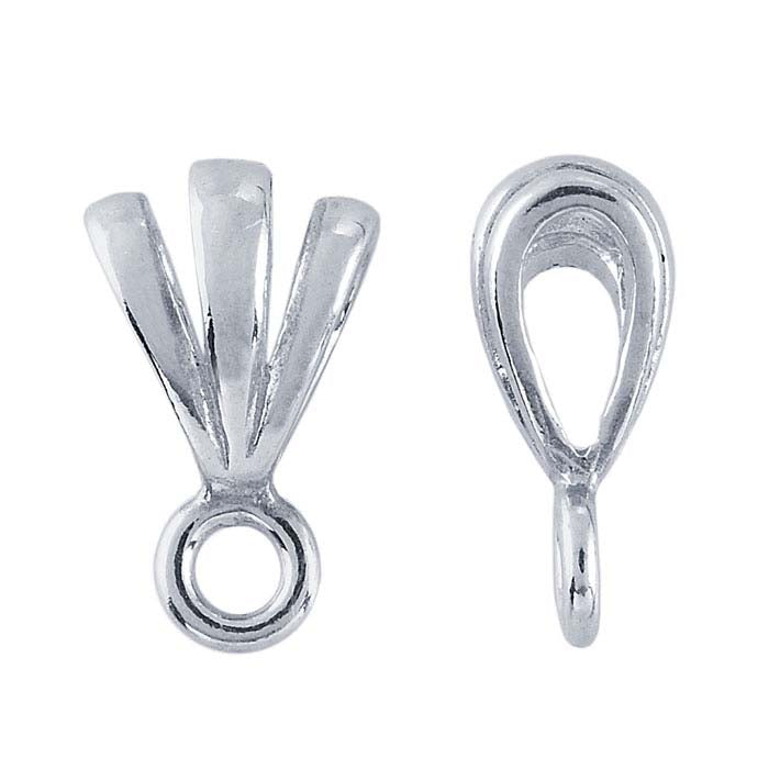 Sterling Silver Triple-Loop Pendant Bail with Ring