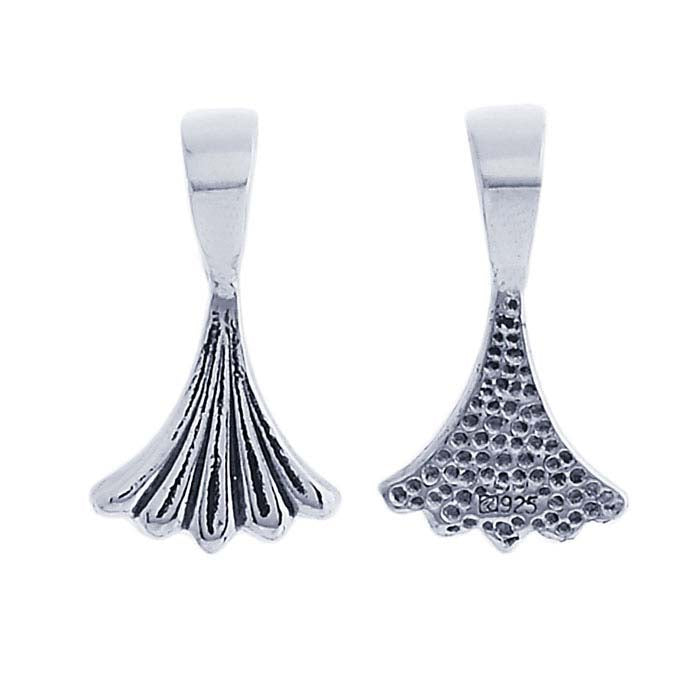 Sterling Silver Fluted Glue-On Pendant Bail