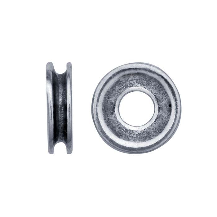 Sterling Silver 6 x Grooved Bead