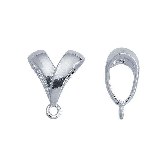 Sterling Silver V-Shaped Pendant Bail with Ring