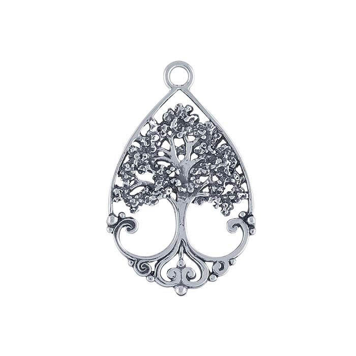 Sterling Silver "Tree of Life" Filigree Teardrop Pendant