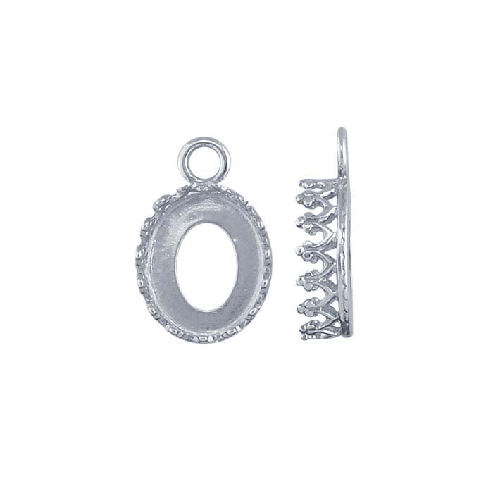 Sterling Silver 10 x Oval Gallery Wire Cabochon Component Mounting