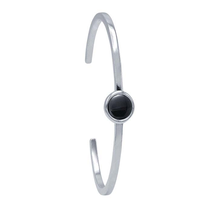 Sterling Silver Round Cuff Bracelet Mounting