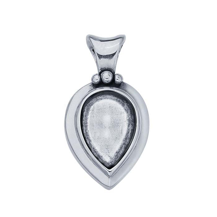 Sterling Silver 13 x Pear Pendant Mounting