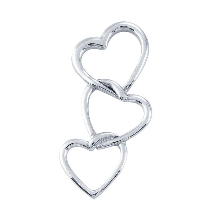 Sterling Silver Triple-Heart Pendant