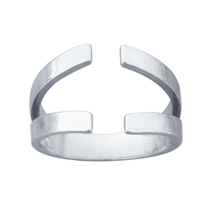 Sterling Silver Flat Double Split Ring Shank