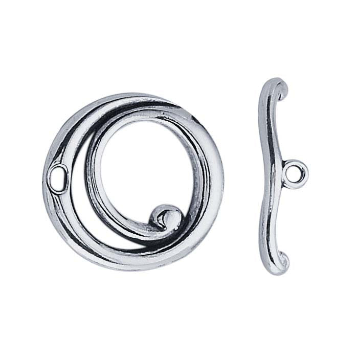 Sterling Silver Swirl Toggle Clasp