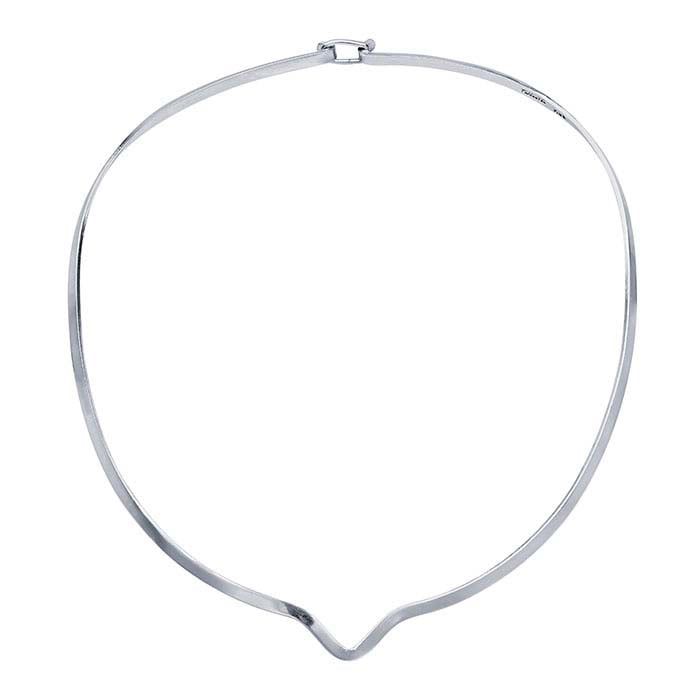 Sterling Silver Notched Flat-Wire Neck Ring