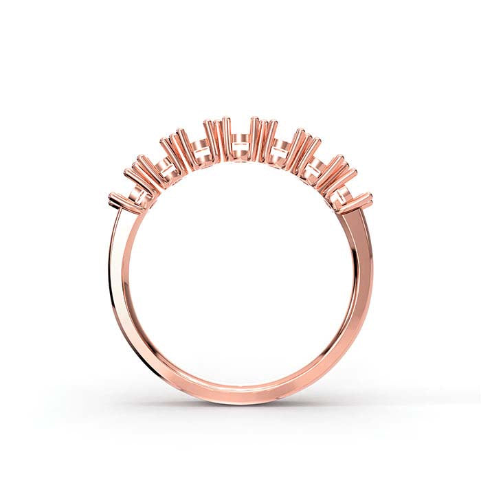 14K Rose Gold 2.5mm Round Seven Stone Ring Mounting