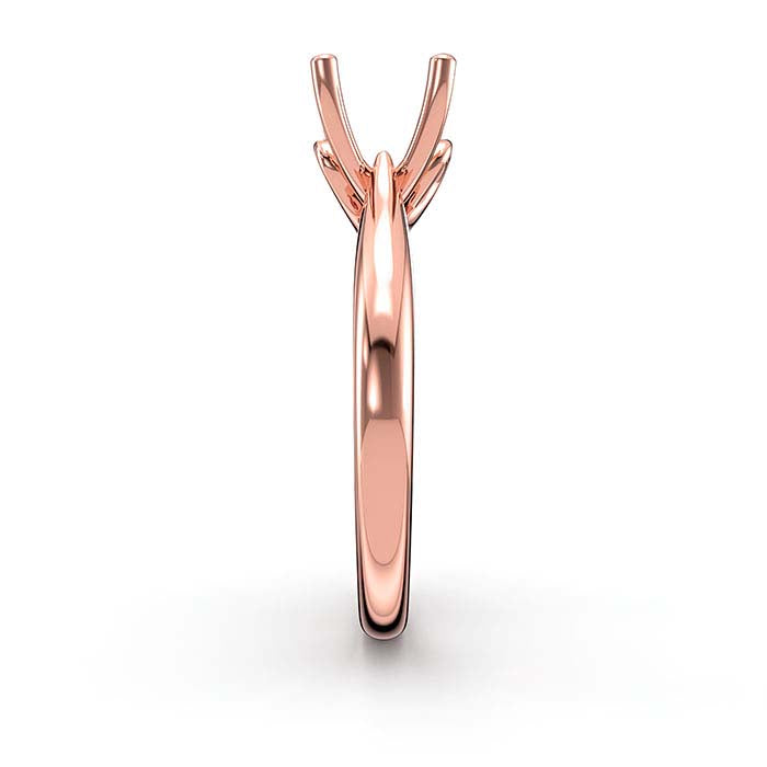18K Rose Gold 8mm Round Solitaire Stone Ring Mounting