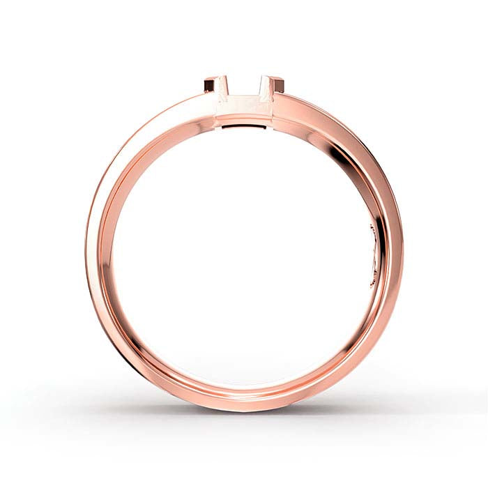 14K Rose Gold 5 x 4mm Emerald-Cut Solitaire Stone Ring Mounting