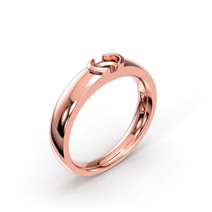 14K Rose Gold 5 x 4mm Oval Solitaire Stone Ring Mounting