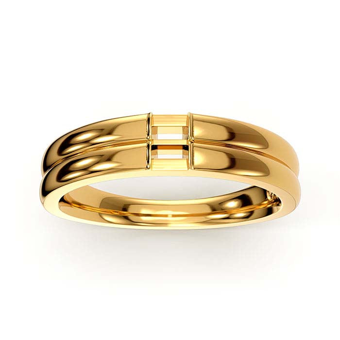 14K Gelbgold 3 x 2mm Baguette-Stein Ringfassung