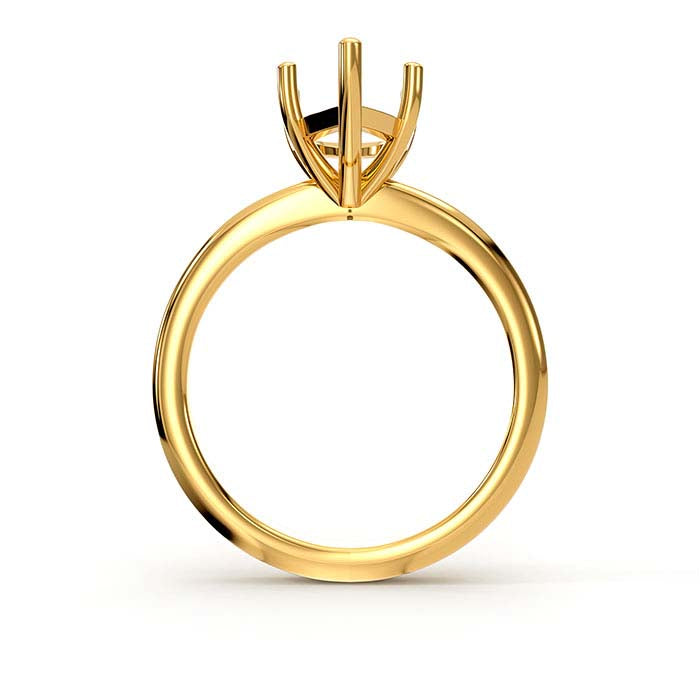 14K Yellow Gold 12 x 7.5mm Pear Solitaire Stone Ring Mounting