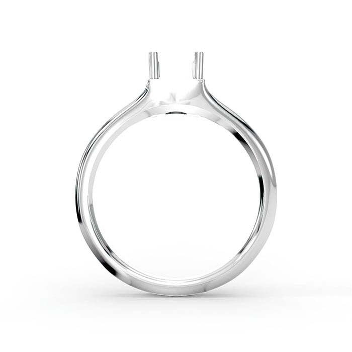 14K White Gold 4.5mm Princess Solitaire Stone Ring Mounting