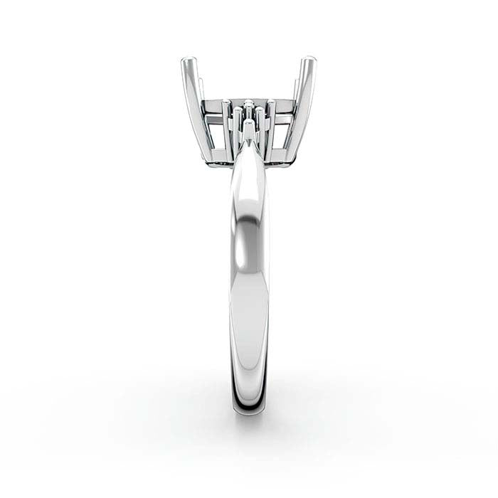 18K Hvidguld 10 x 7mm Smaragdslibning Ringindfatning